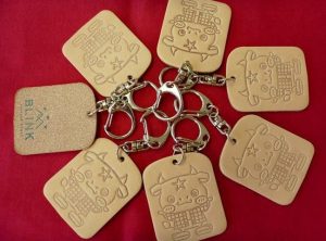 Gyutto-chan leather keychain