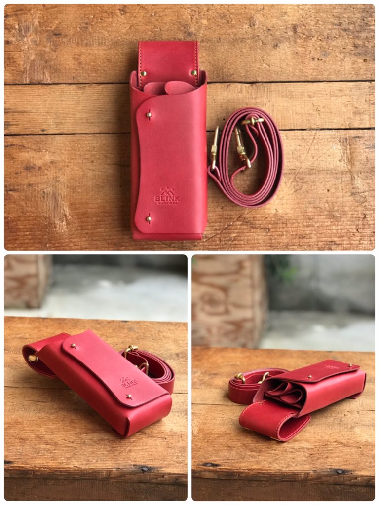 Scissor Case for 2 scissors -cube slim- worn image